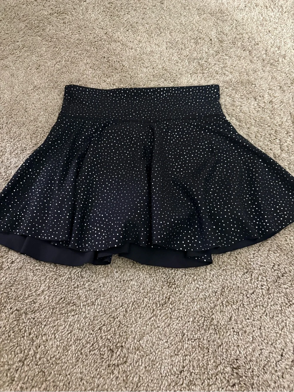 Old Navy Black Polka Dot Skater Skirt